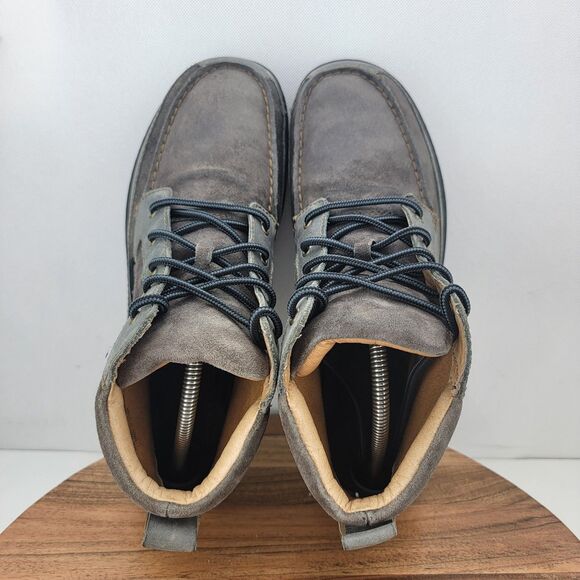 Born Mens Size 9 Peltro Grey Leather Murray Lace Up Boots H42922 main image 5
